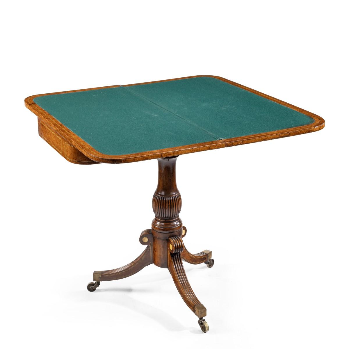 A George IV Anglo-Chinese amboyna card table