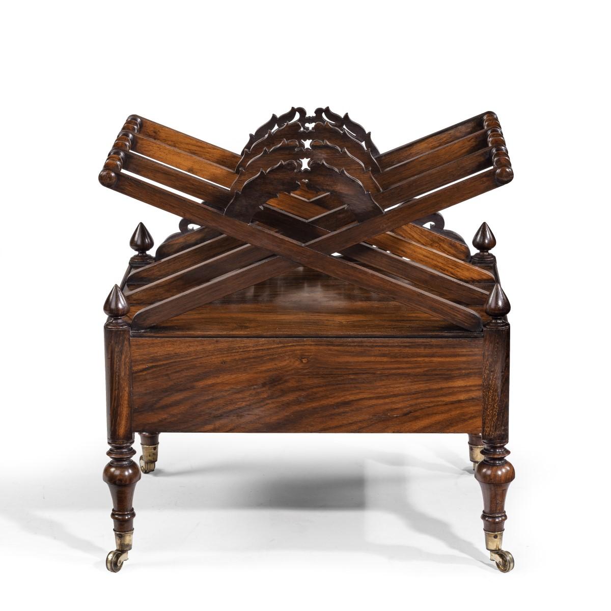 A Regency rosewood Canterbury in the manner of Loudon