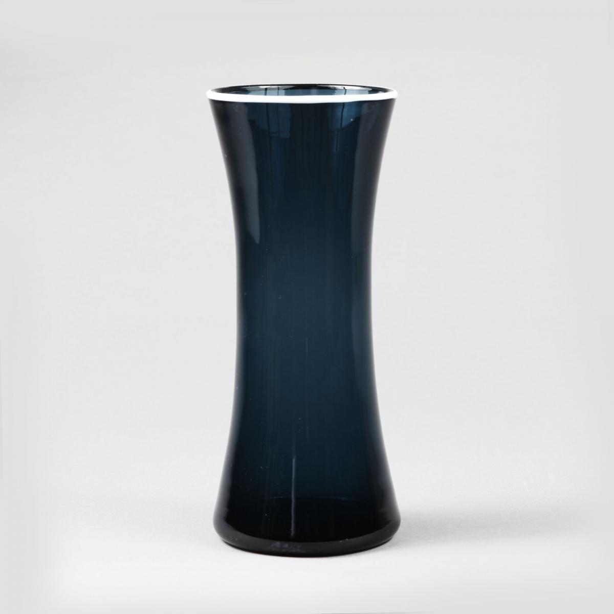 A Whitefriars midnight blue glass vase
