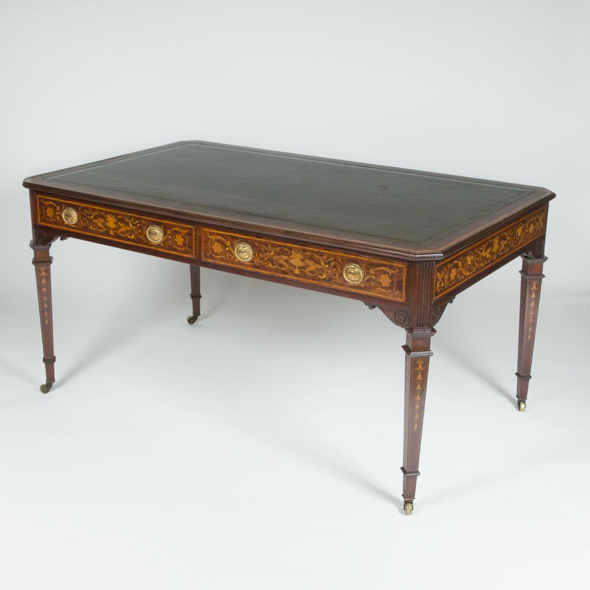 Floral Inlaid Writing Table