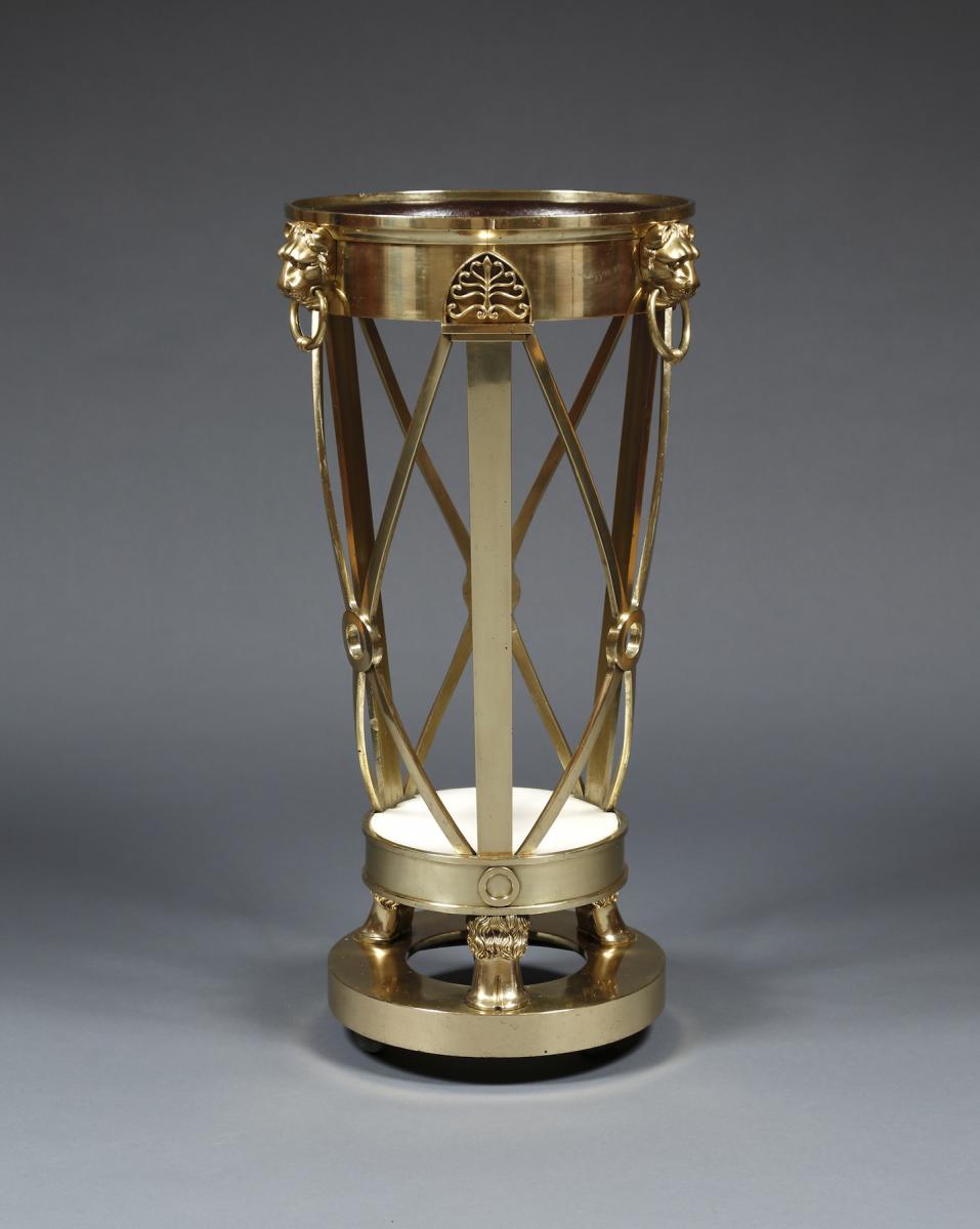 A Large Regency Gilt-Brass Jardiniere Stand Closely Based On A Design By Thomas Hope