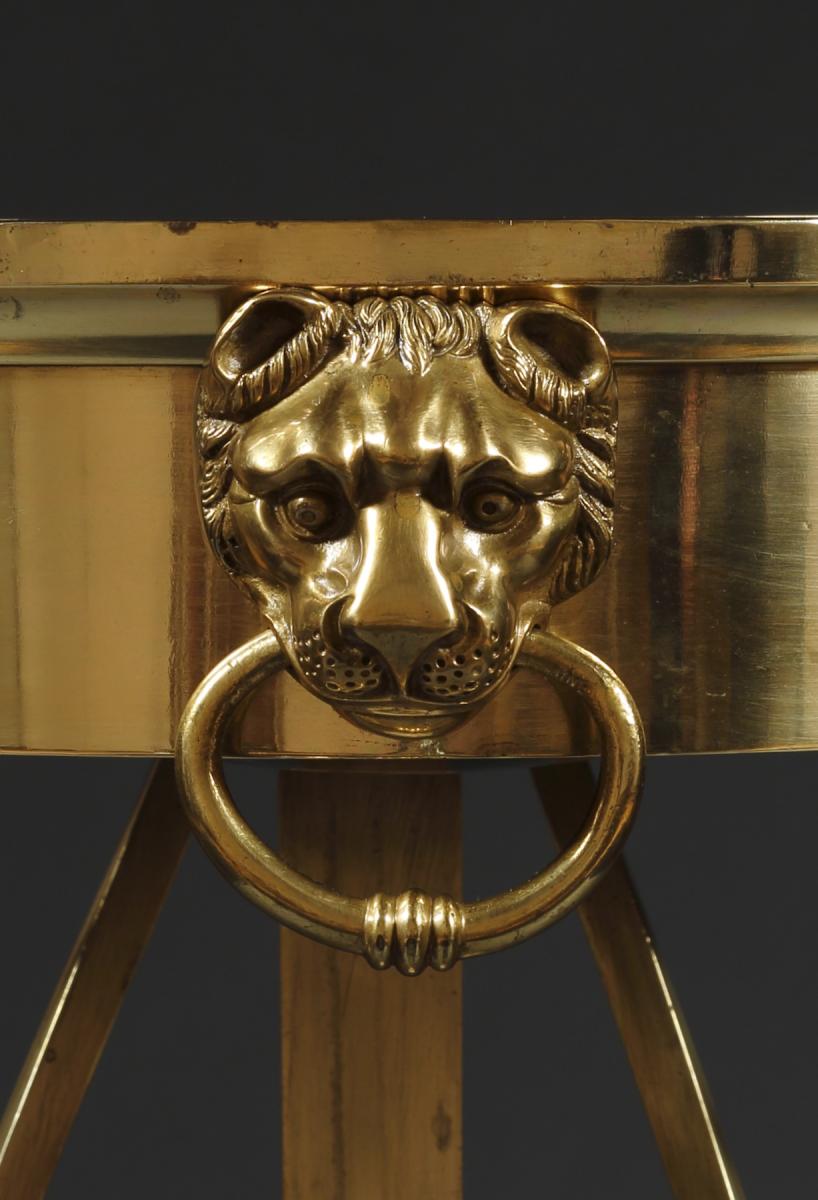 A Large Regency Gilt-Brass Jardiniere Stand Closely Based On A Design By Thomas Hope