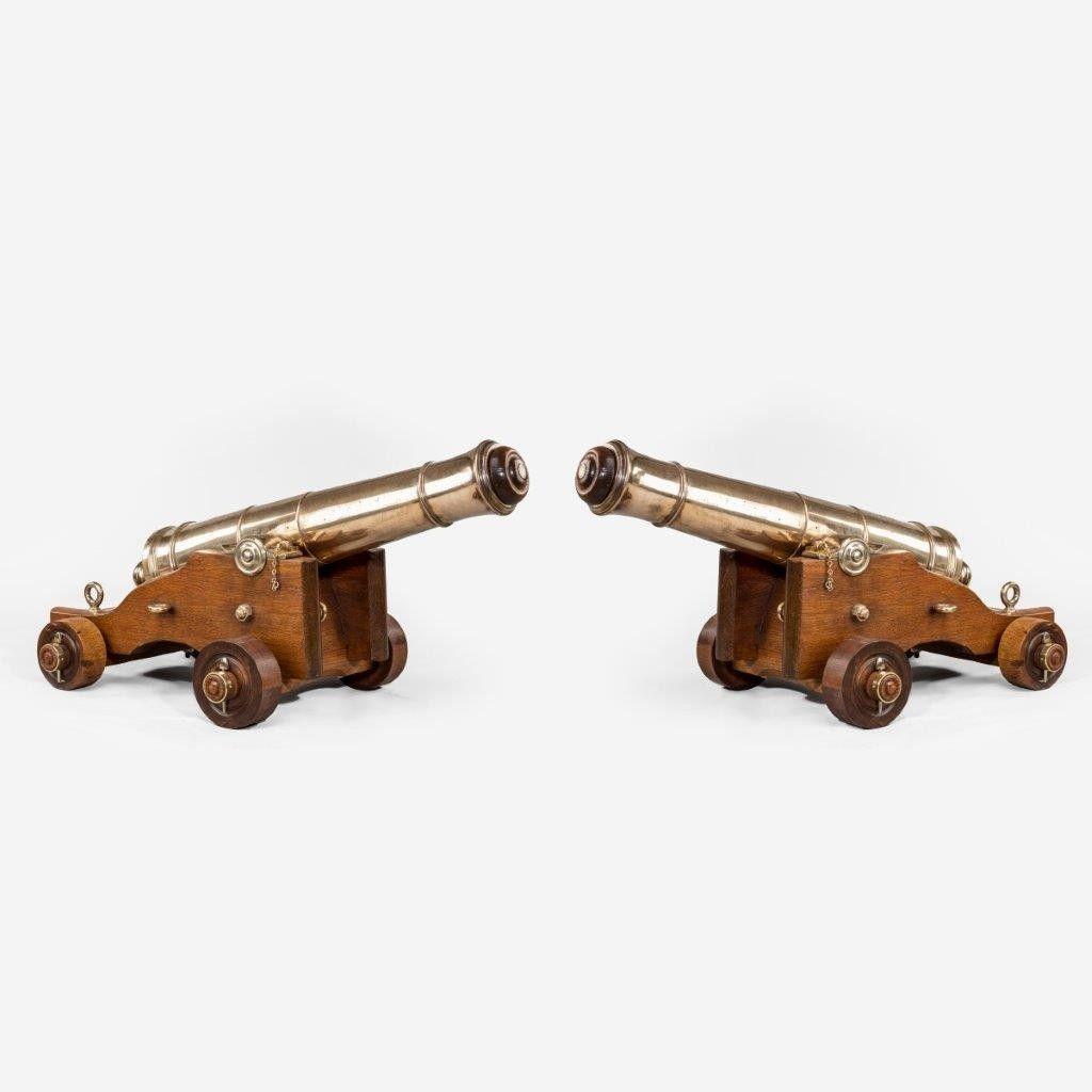 Pair Of Antique English Naval Cannon