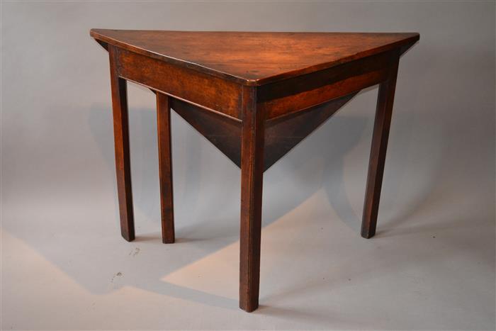 A Rare Georgian fruitwood corner table