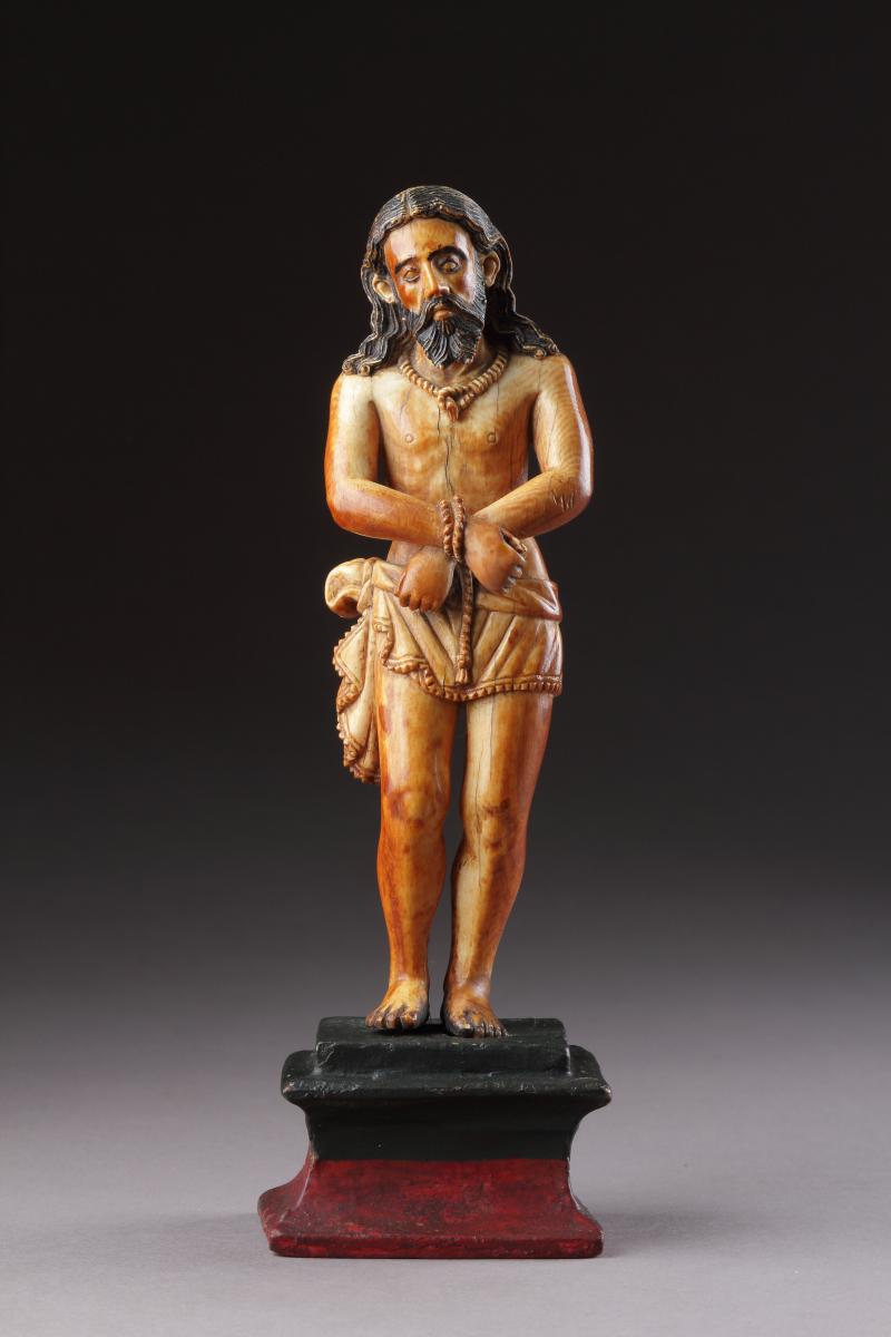 Indo-Portuguese Goa Carved and Polychromed Ivory Figure of �Ecce Homo ...