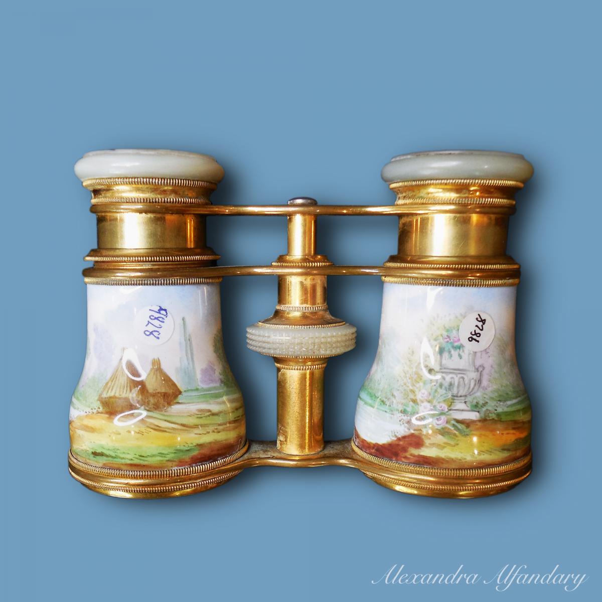 A Pair of Good French Enamel Opera Glasses