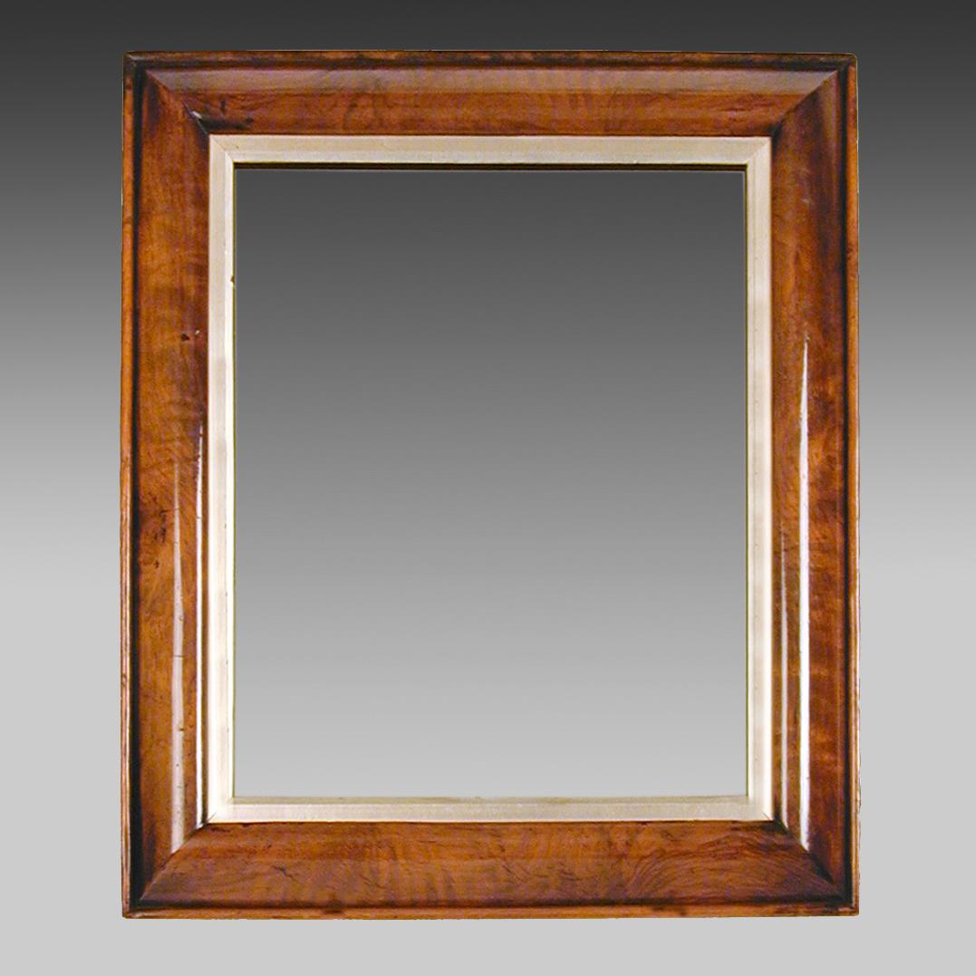 Antique 19th century walnut portrait mirror 
