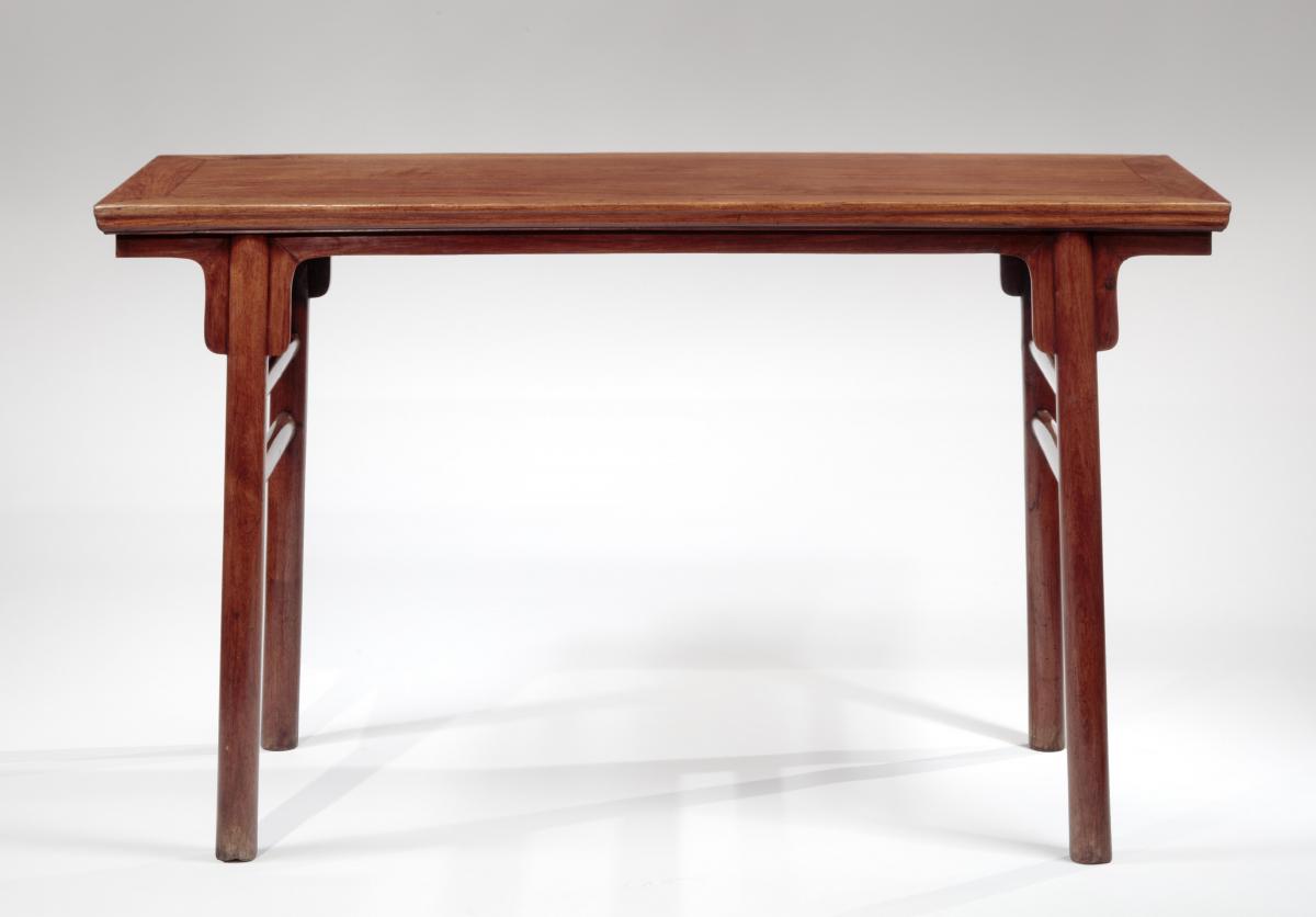 A huanghuali inset leg bridle joint table, Chinese, Late Ming/ early Qing dynasty, 17th century. - front