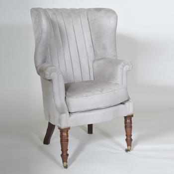 19th century Mahogany Upholstered Chair – Suede