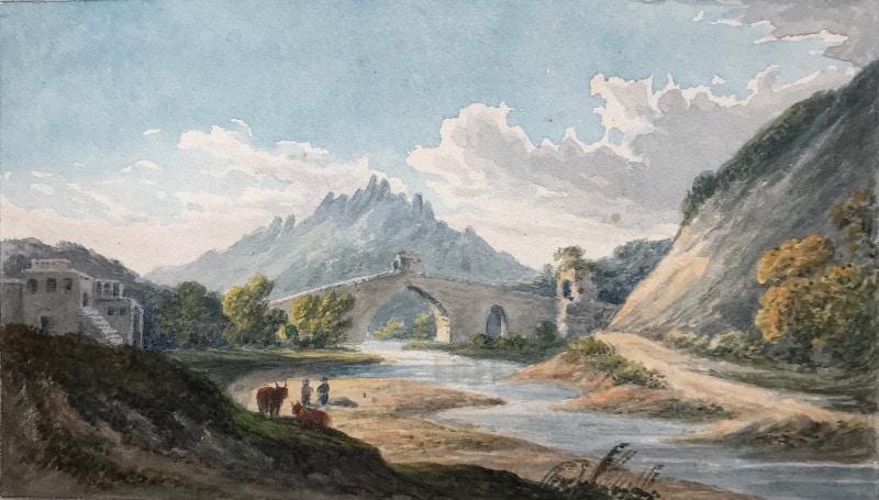 Martorell with the bridge of Hannibal, Catalonia, E. Ellis or A.A. Ellis (fl. 1850 - 75)