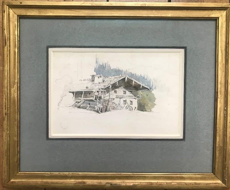 A chalet in the mountains, English School mid 19th Century