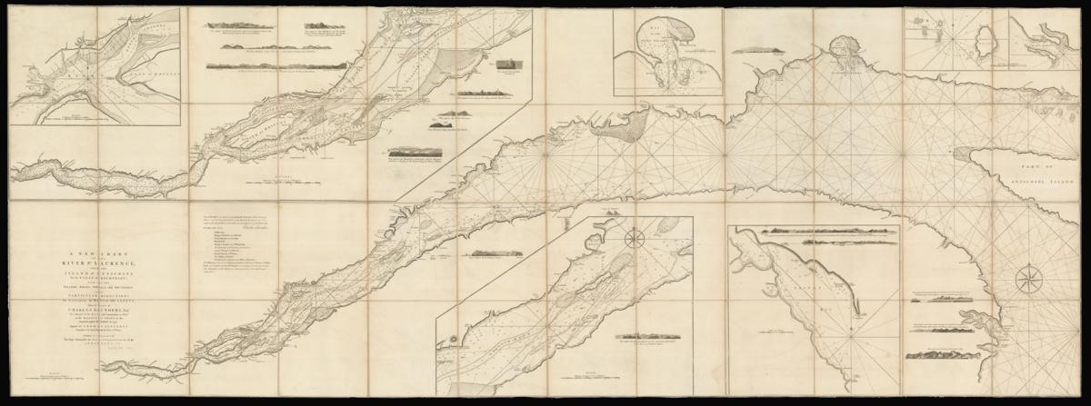 First state of Cook's seminal map of the St Laurence River