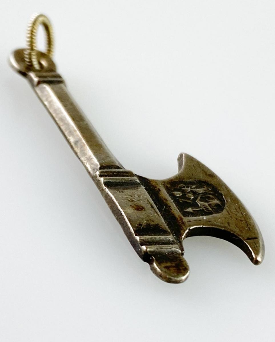 Silver axe pilgrims pendant for Saint Wolfgang. Austrian, 17th century