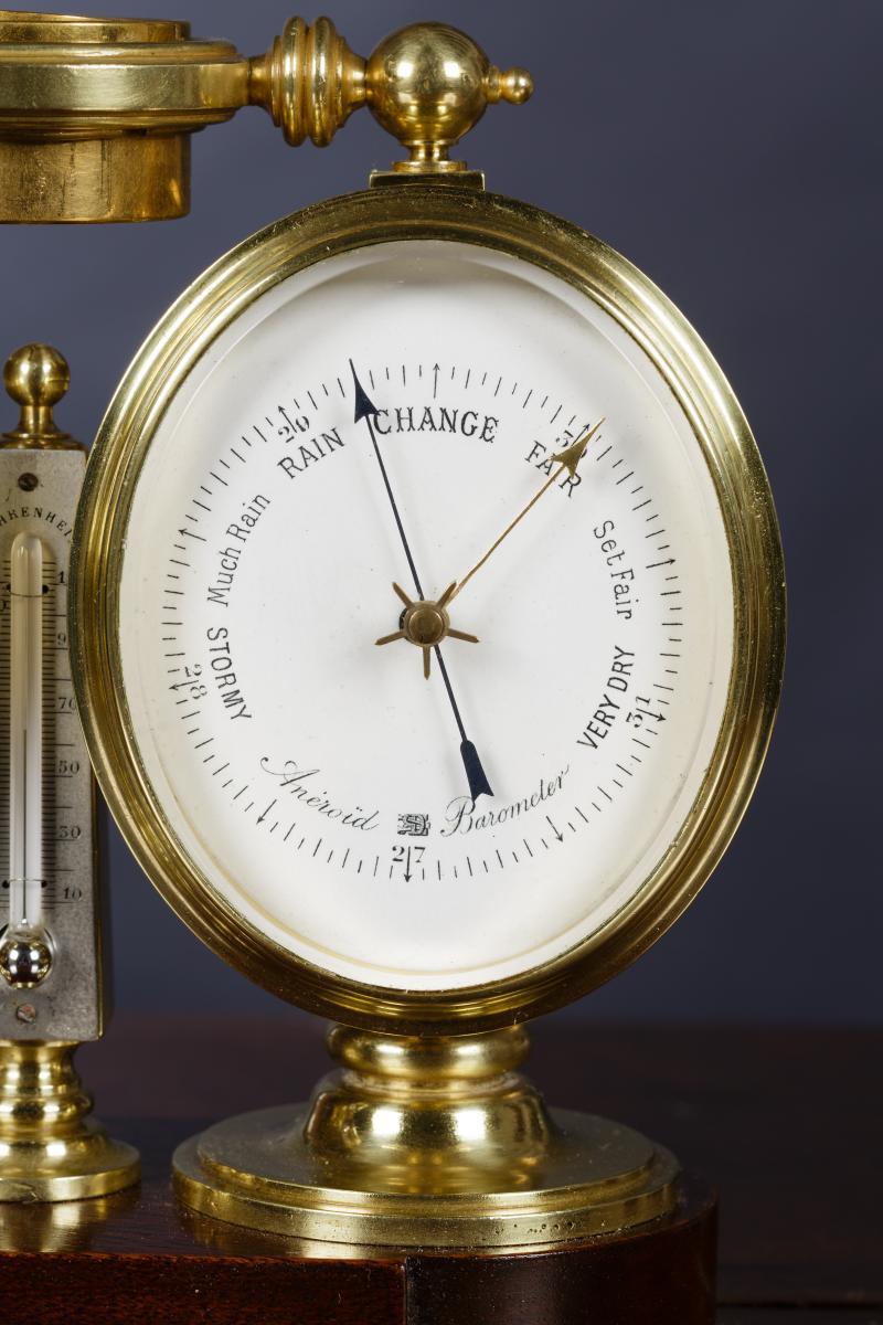 Victorian Clock and Barometer Compendium Set with Thermometer and Compass