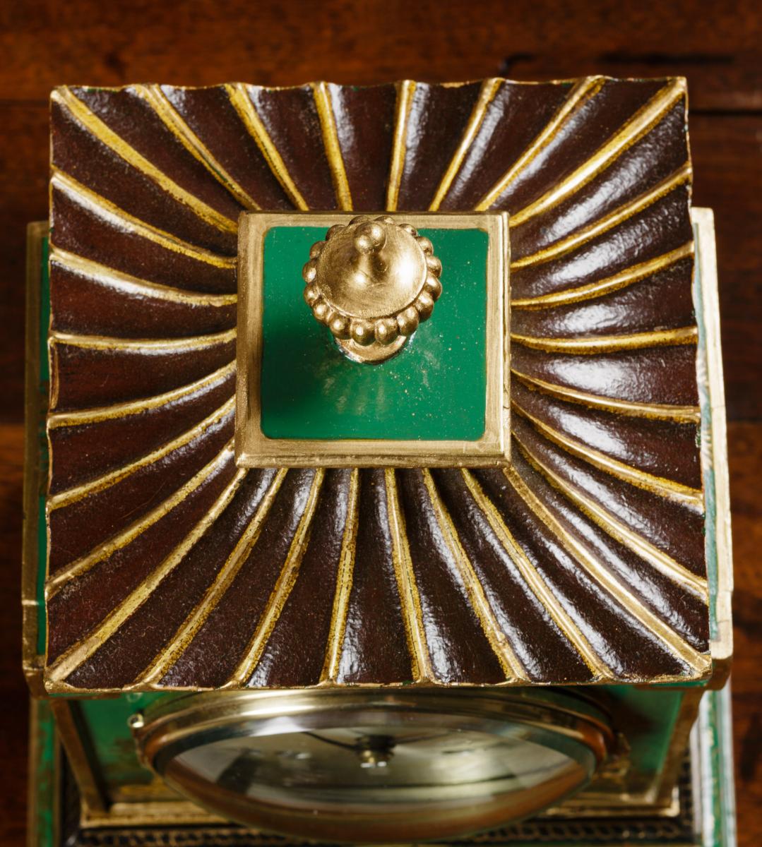 Edwardian Chinoiserie Decorated Mantel Clock signed Mappin & Webb