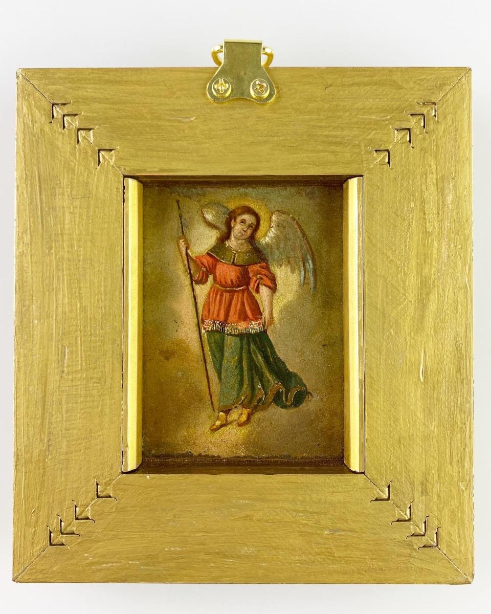 Double sided cabinet painting. French, mid 17th century