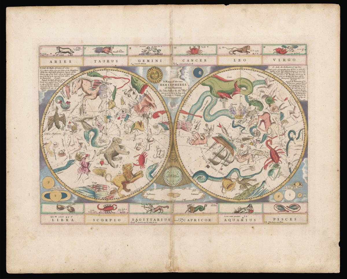 John Seller's first celestial map