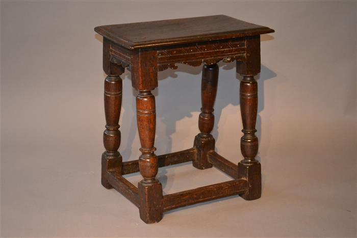 A mid 17th century oak joint stool