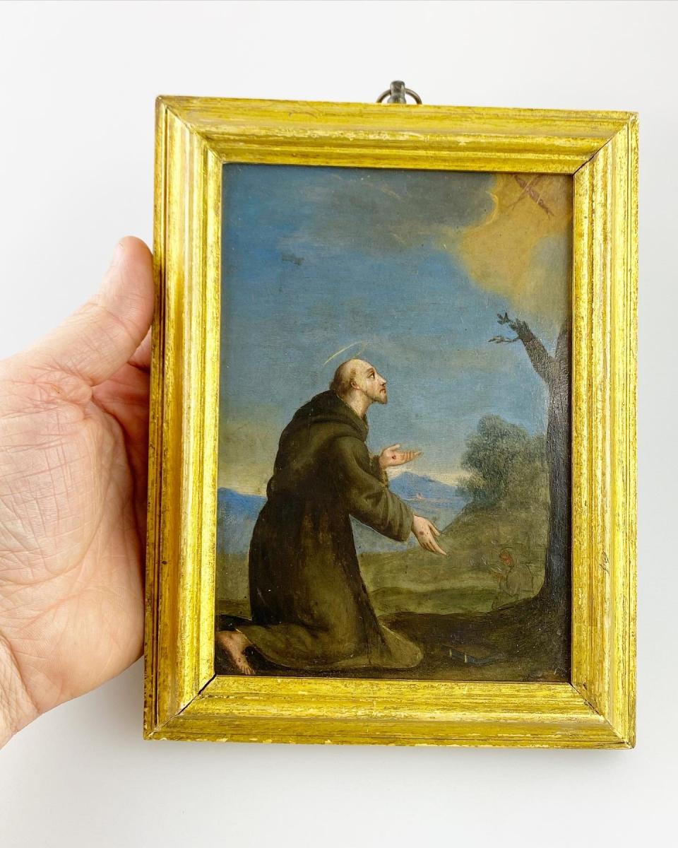 Saint Francis of Assisi receiving the Stigmata. Italian, mid 17th century