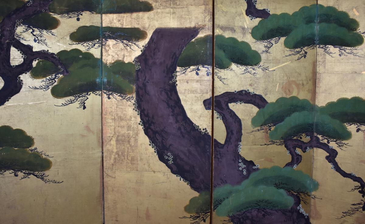 Six Panel Pine Screen, Edo Period, Circa 1700