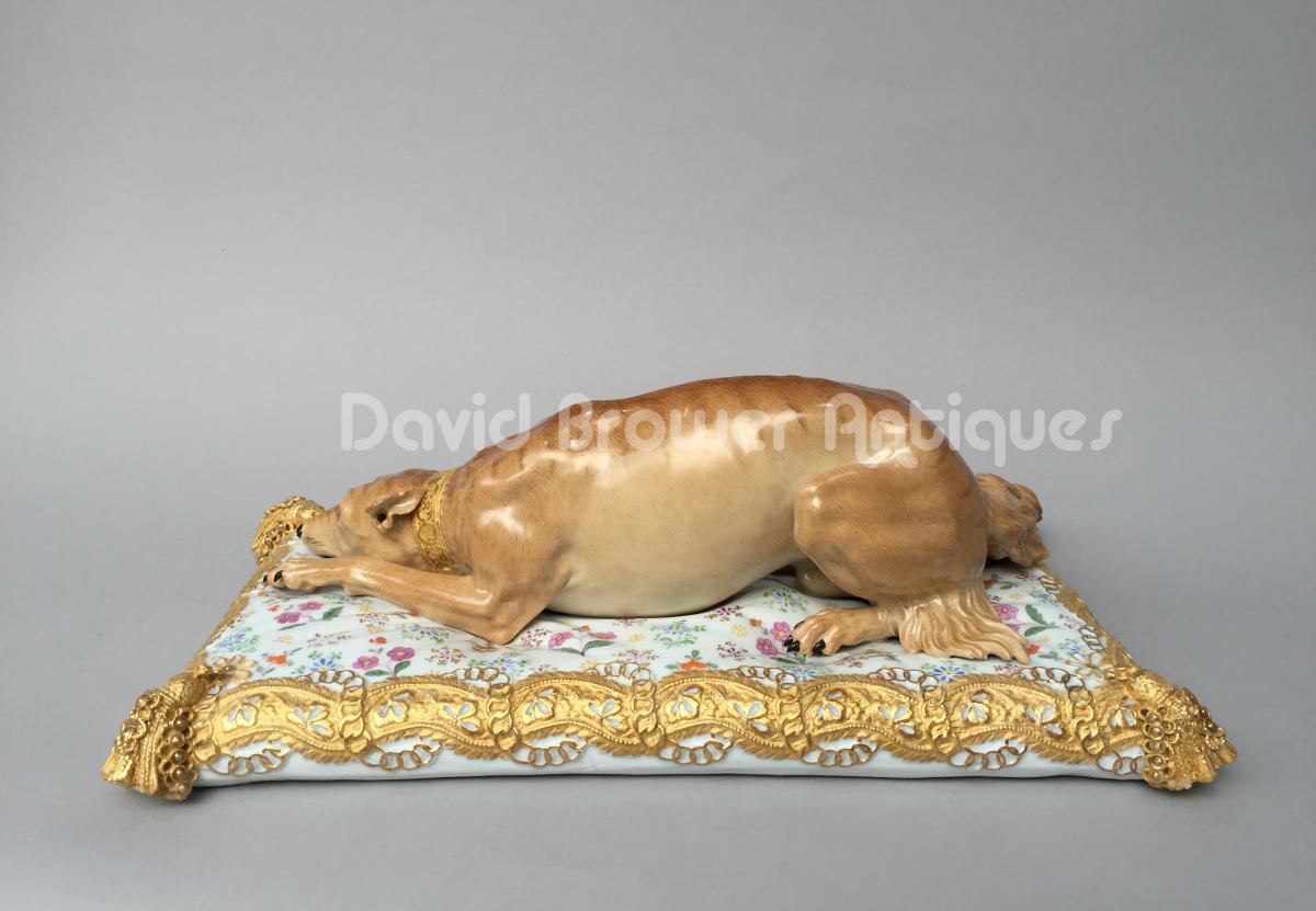 Meissen Porcelain dog, of Catherine the Greats Italian Greyhound (rear view)