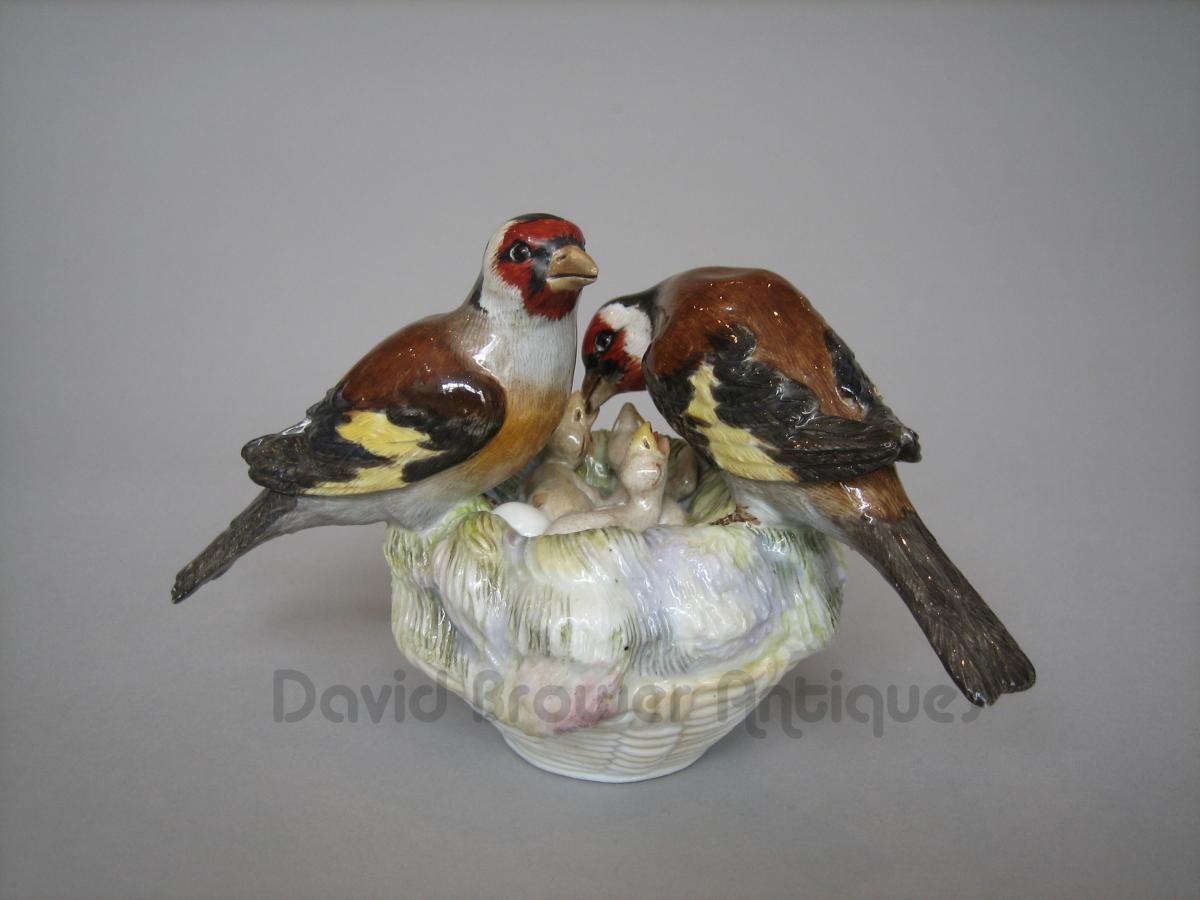 Meissen porcelain Goldfinches, German 1890