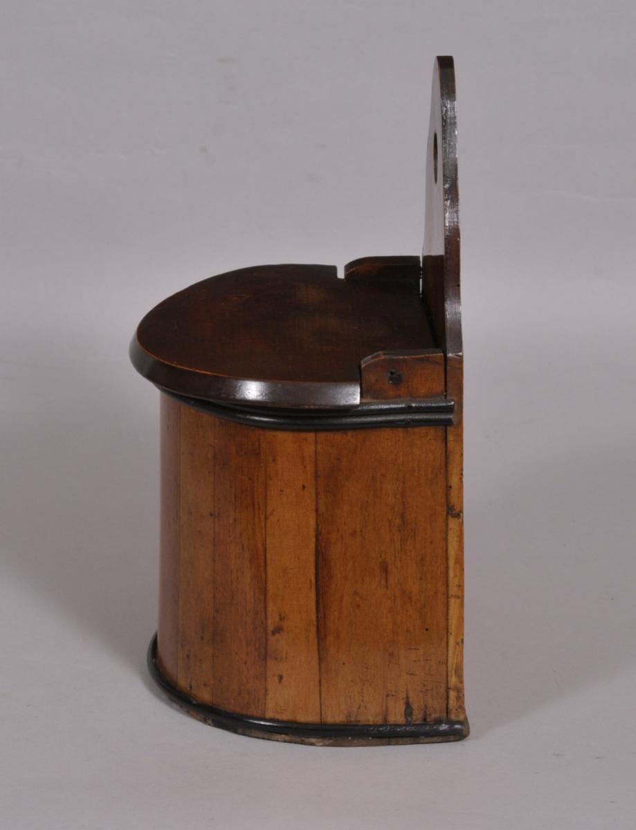 S/4081 Antique Treen 19th Century Salt Box