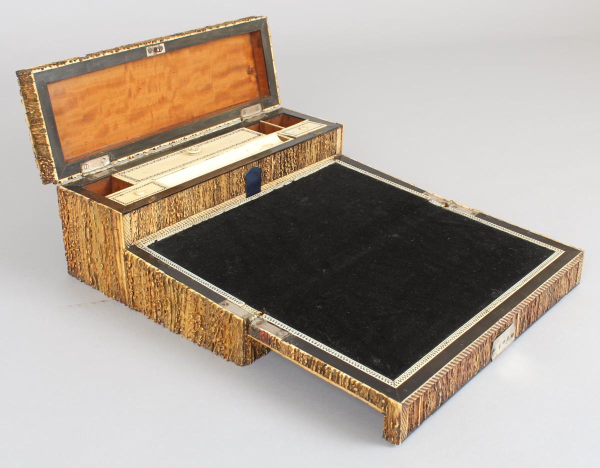 Early nineteenth century Elk horn writing-box