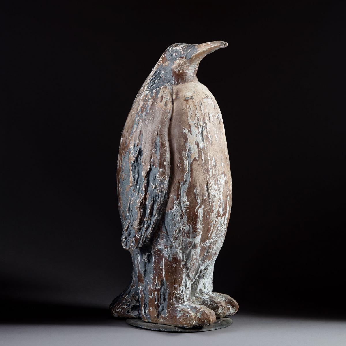 An Unusual Plaster Sculpture of an Emperor Penguin