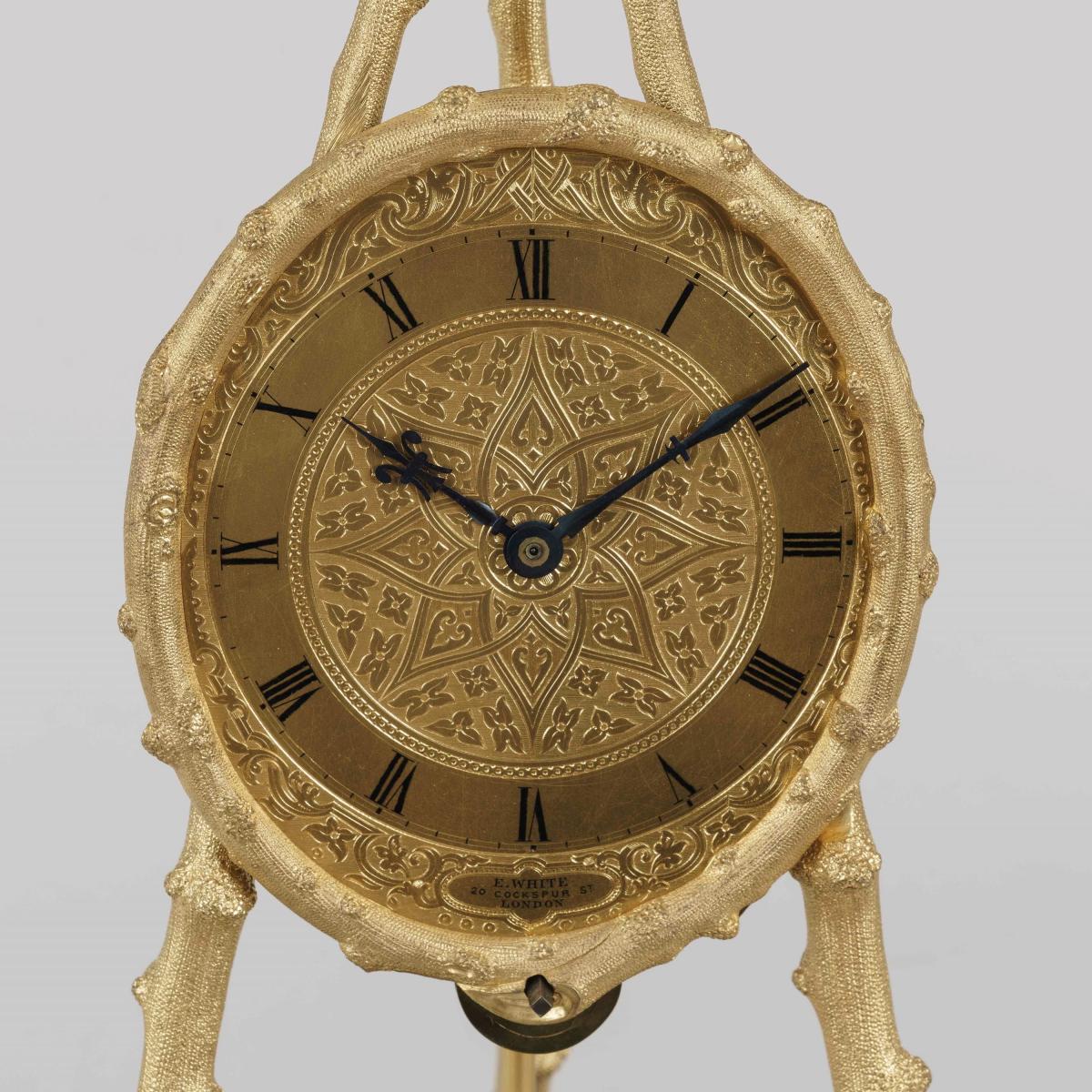 Rustic Tripod Table Clock by Thomas Cole
