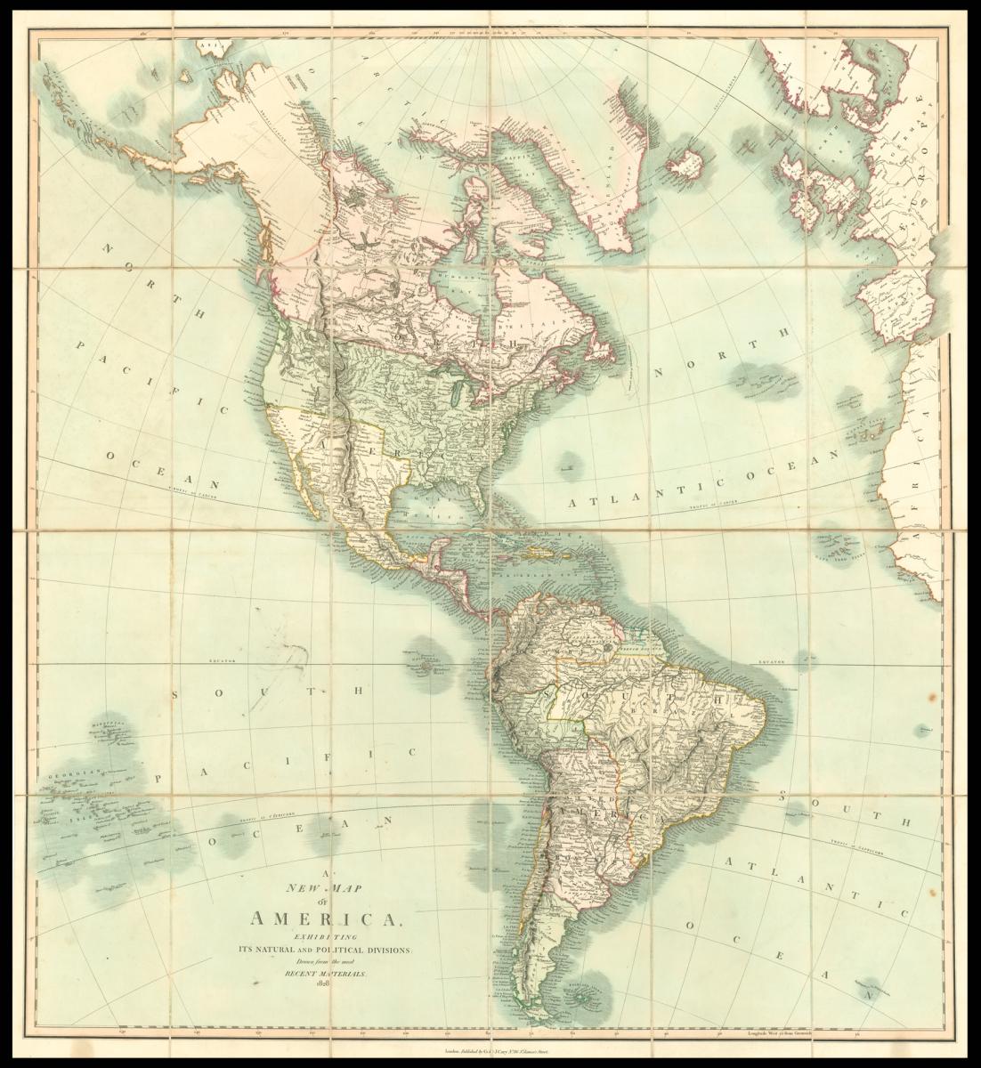 Cary's rare wall maps of the world and four continents