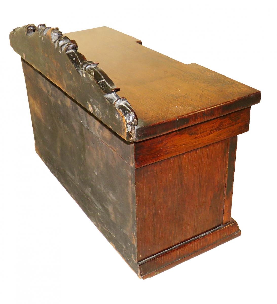 19th Century Rosewood Miniature Sideboard Tea Caddy
