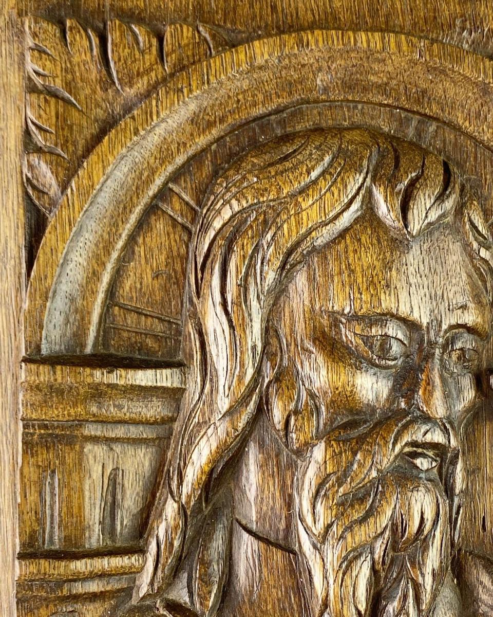 Oak relief with John the Baptist. French, late 16th century