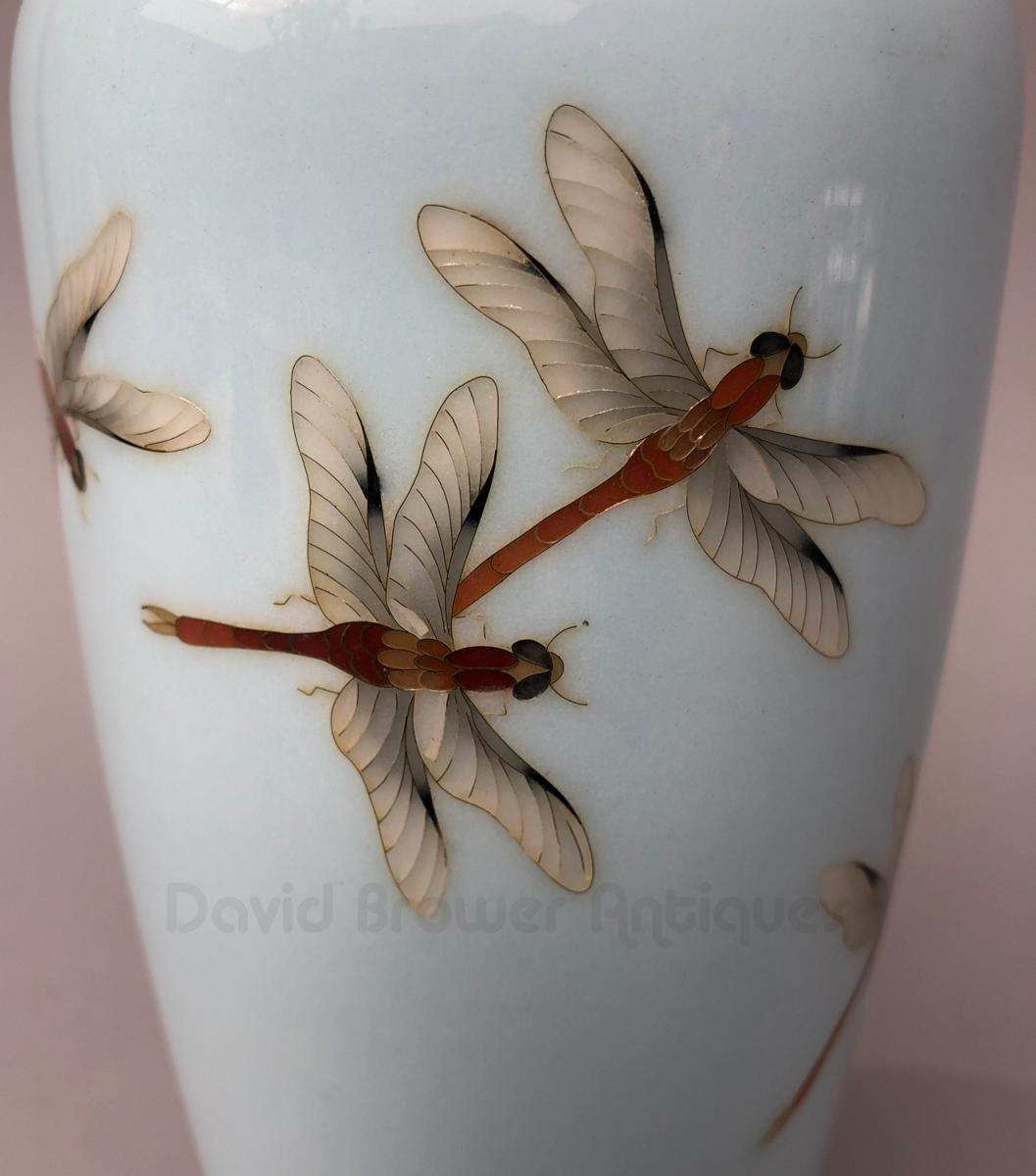 Japanese cloisonné Dragonfly vase