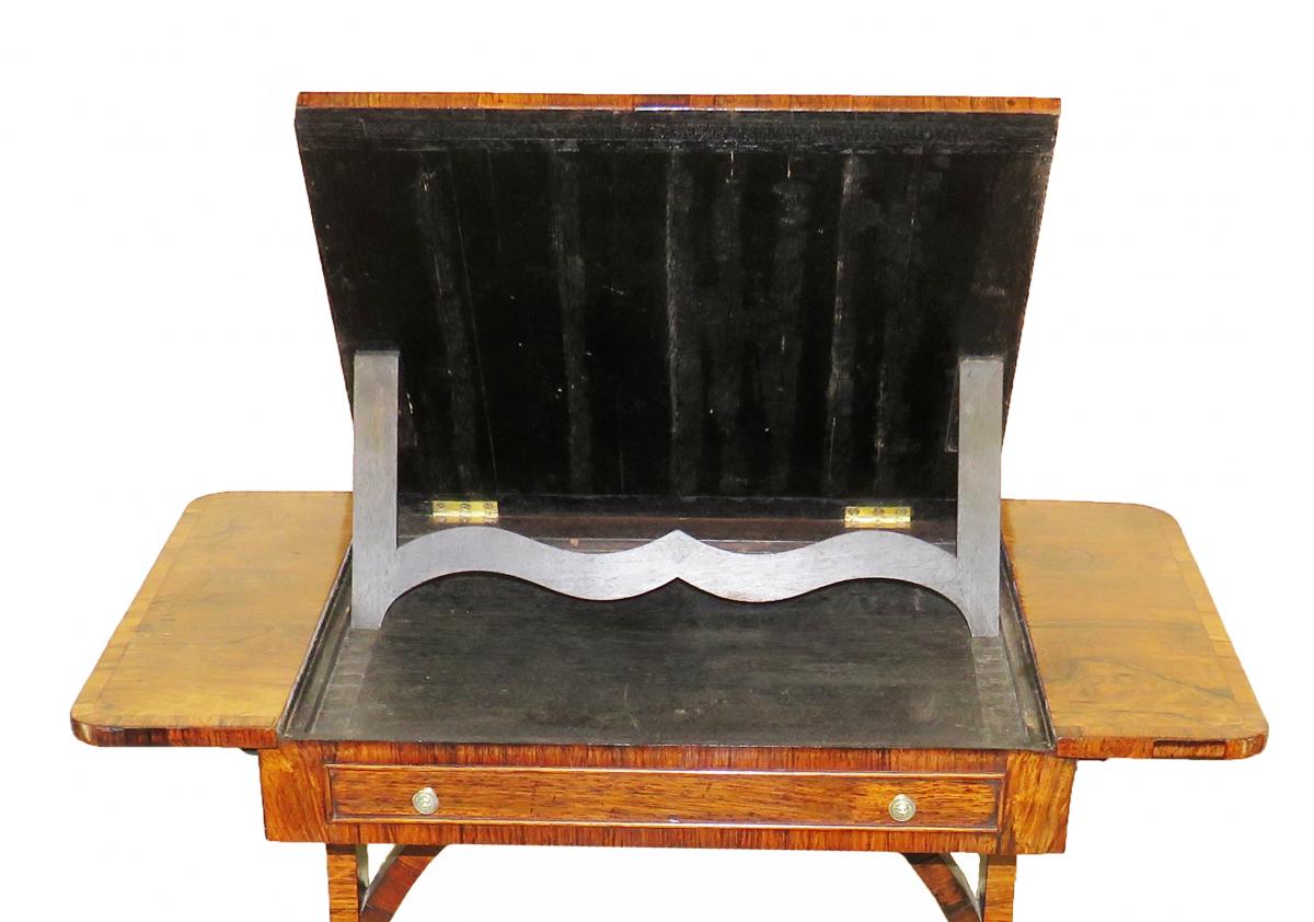 English Regency Rosewood Reading Table, 19th Century 