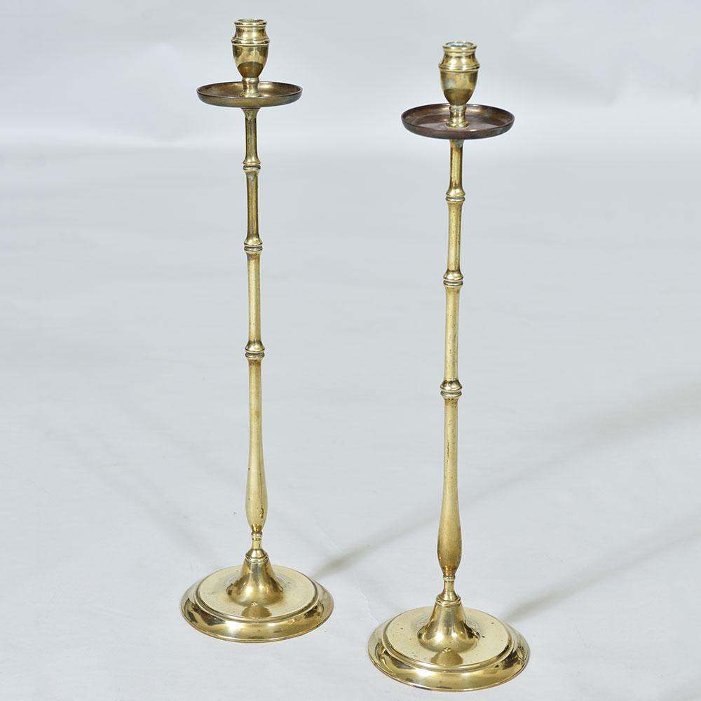 19th century Tall Brass Candlesticks