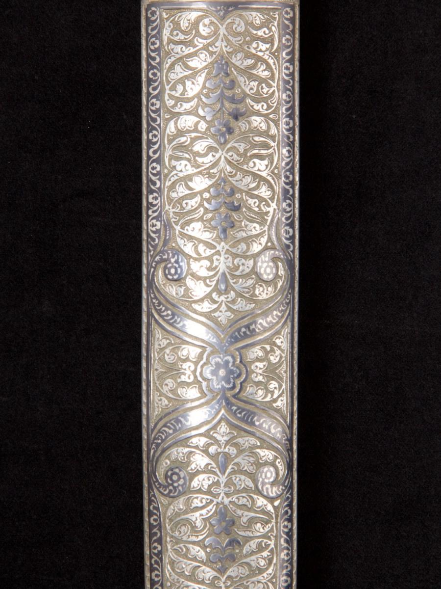 Russian all-silver Kinjal dagger with long plain blade_g