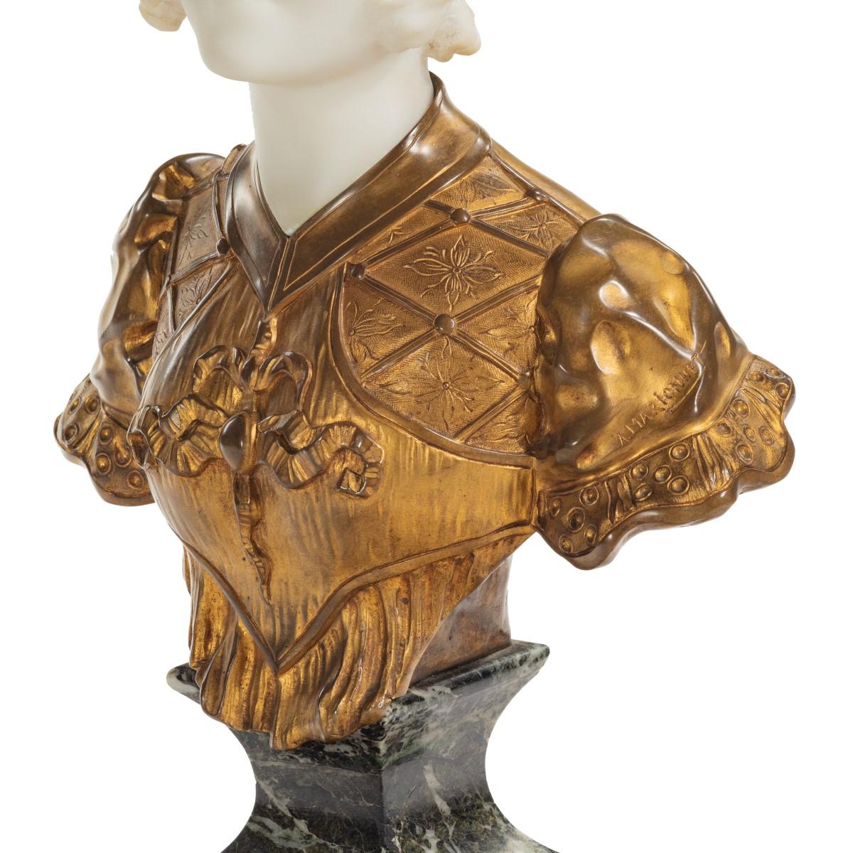 A marble and ormolu bust by Marionnet