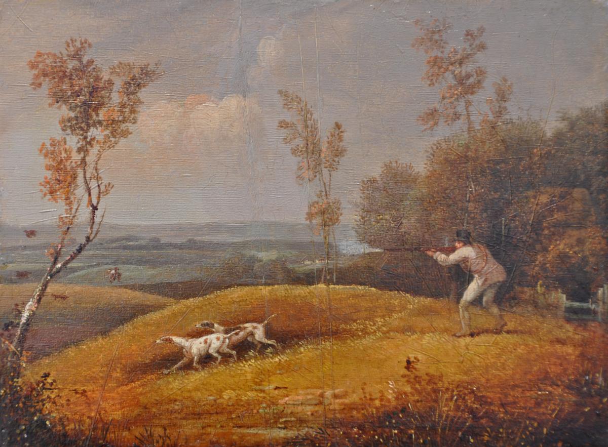 Augustus S Boult, A sportsman shooting over dogs