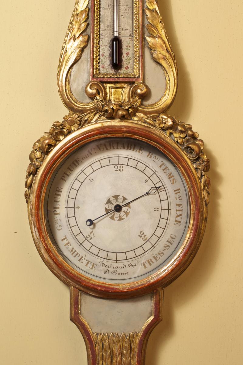 Louis XVI Gilt Wood Mercury Barometer