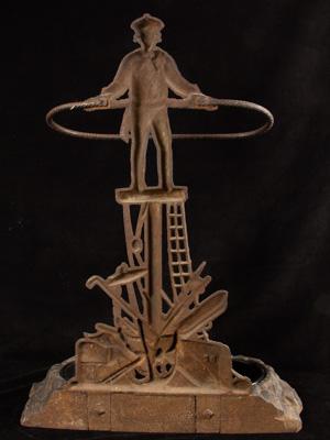 Victorian cast-iron cane stand with sailor design_f