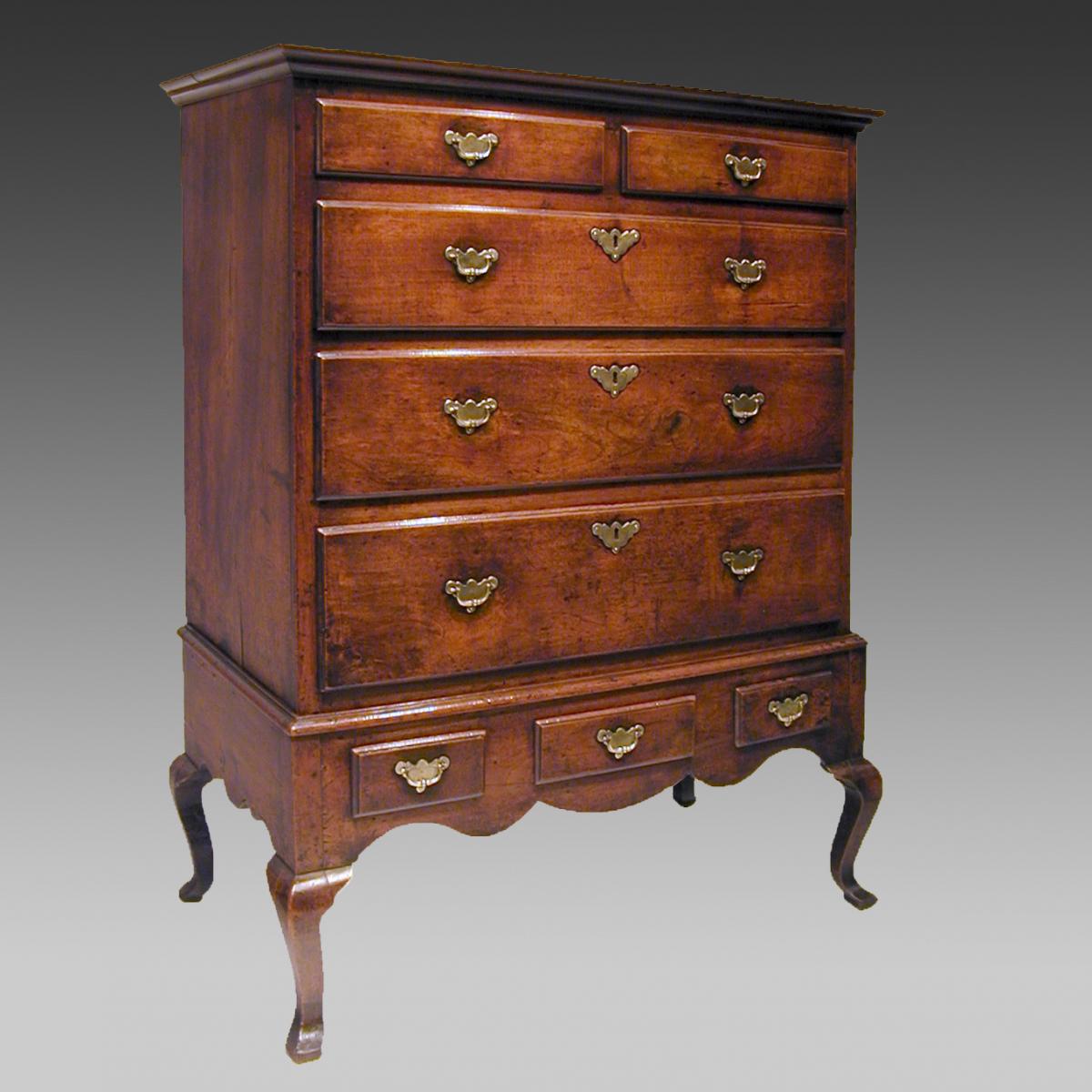 Early 18th century walnut chest on stand