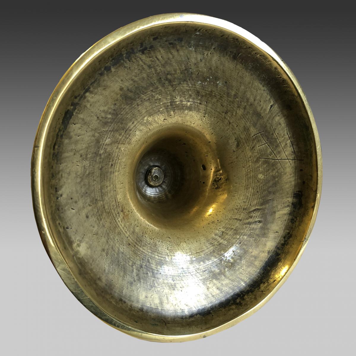 17th century Charles 11 trumpet-based brass candlestick