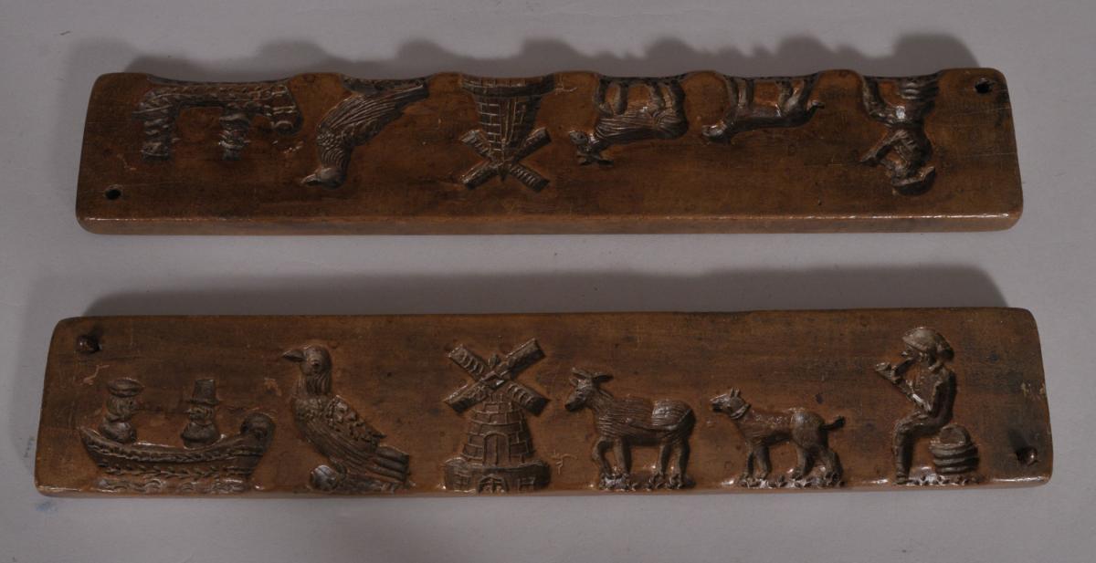 S/4090 Antique Treen 19th Century Fruitwood Confectionery Mould