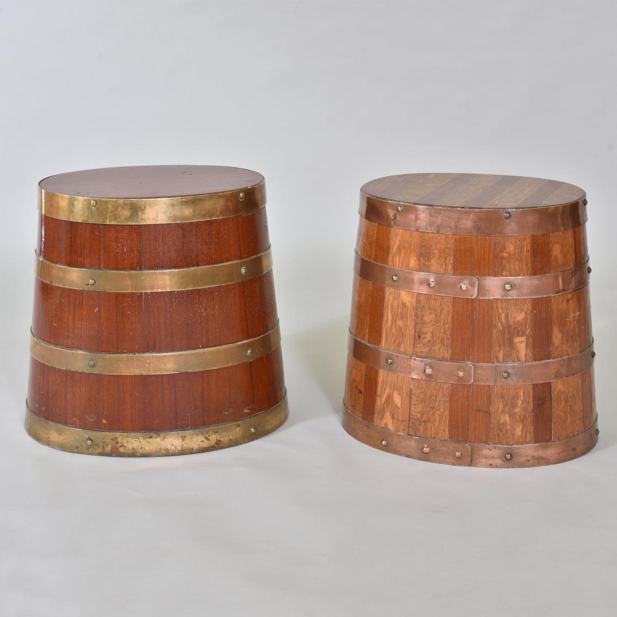 Two Similar 19th century Brass Bound Barrels