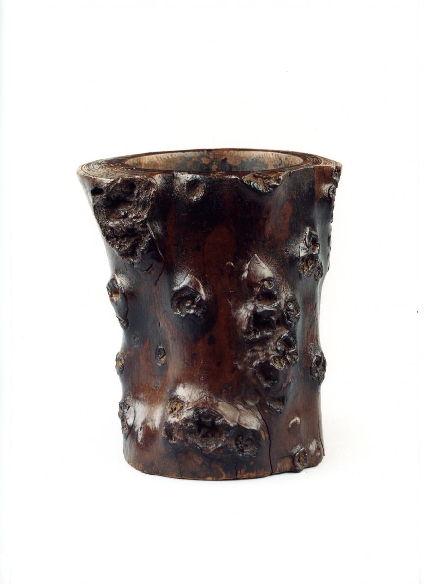 Rootwood brushpot, Chinese, Qing dynasty dated 1745
