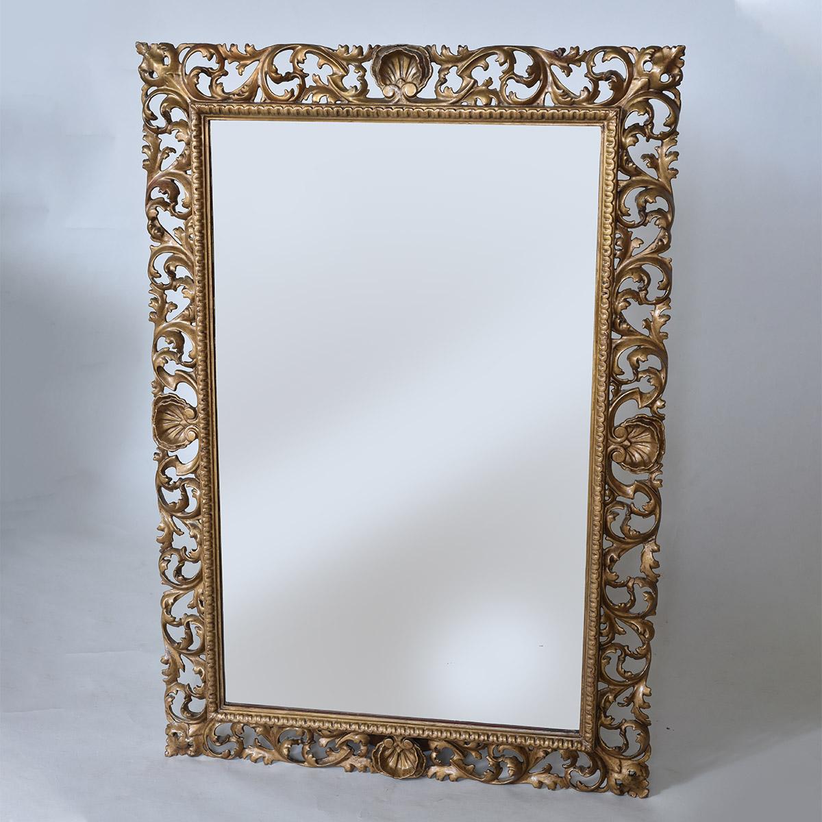 19th century Florentine Carved and Gilded Mirror