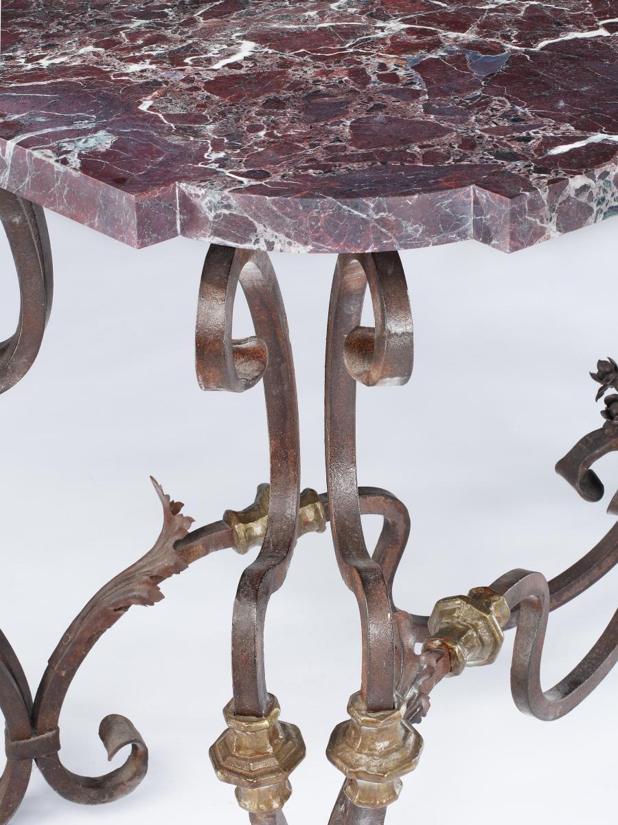 Pair of Spanish 19th Century Wrought Iron Console Tables