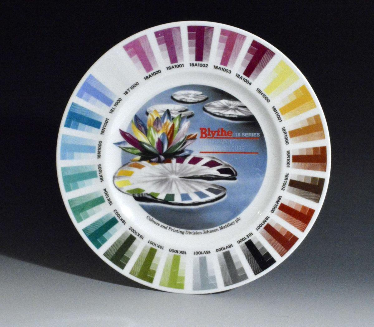 English Porcelain Blythe Artist Colour Sample Plate
