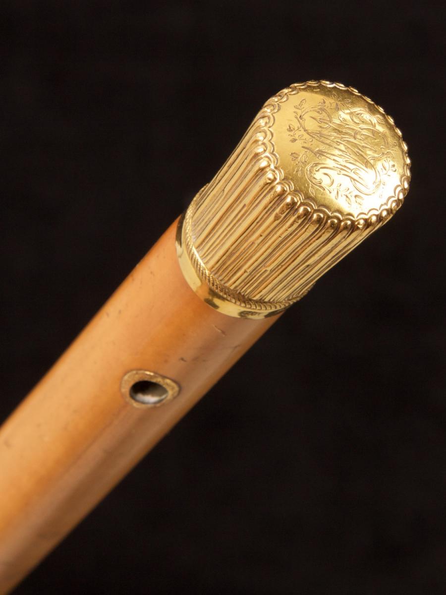 18th Century gold-topped malacca cane_b